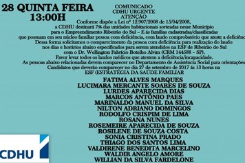 COMUNICADO CDHU URGENTE  ATENÇÃO