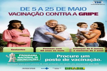 DIA 09 DE MAIO - CAMPANHA DE VACINAÇÃO CONTRA INFLUENZA E CAMPANHA DE PREVENÇÃO CONTRA CÂNCER BUCAL