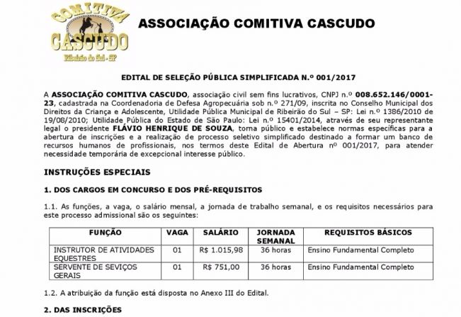 ASSOCIAÇÃO COMITIVA CASCUDO 