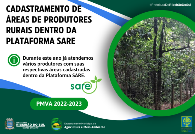 CADASTRAMENTO DE ÁREAS DE PRODUTORES RURAIS DENTRO DA PLATAFORMA SARE